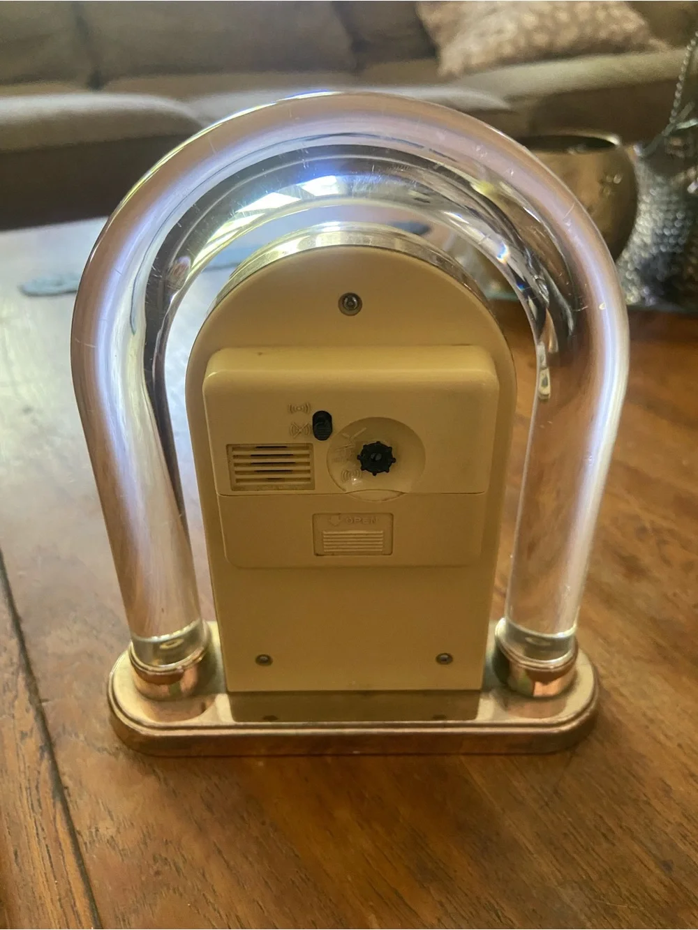 Vintage Seiko Gold and Clear Arch Desk Clock